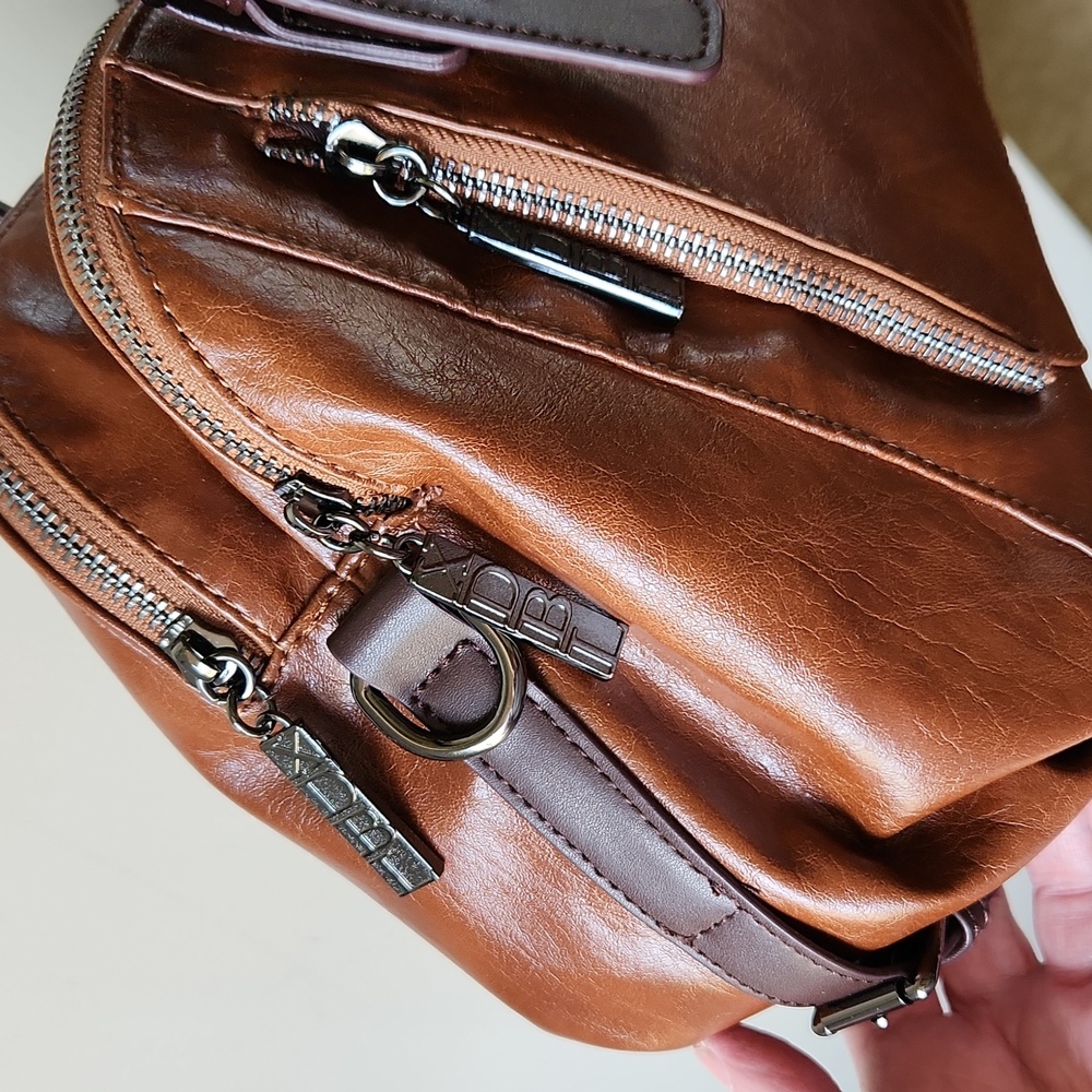 Xidibaoluo Faux Leather Satchel Purse tan brown boho - Picture 3 of 15
